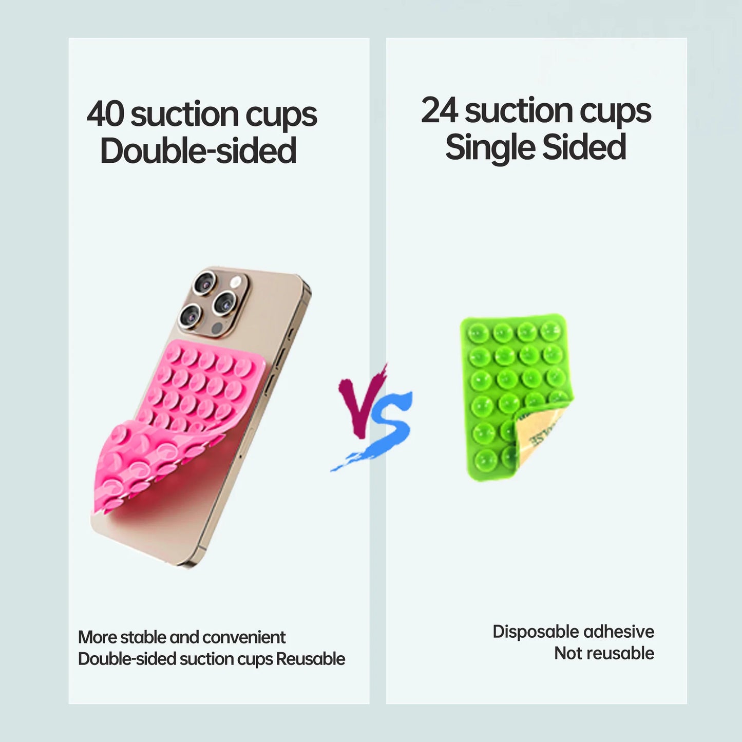Double Sided Silicone Suction Cup Phone Case Detachable Stand Silicone Rubber Sucker Pad For Selfies And Videos Fixed Pad