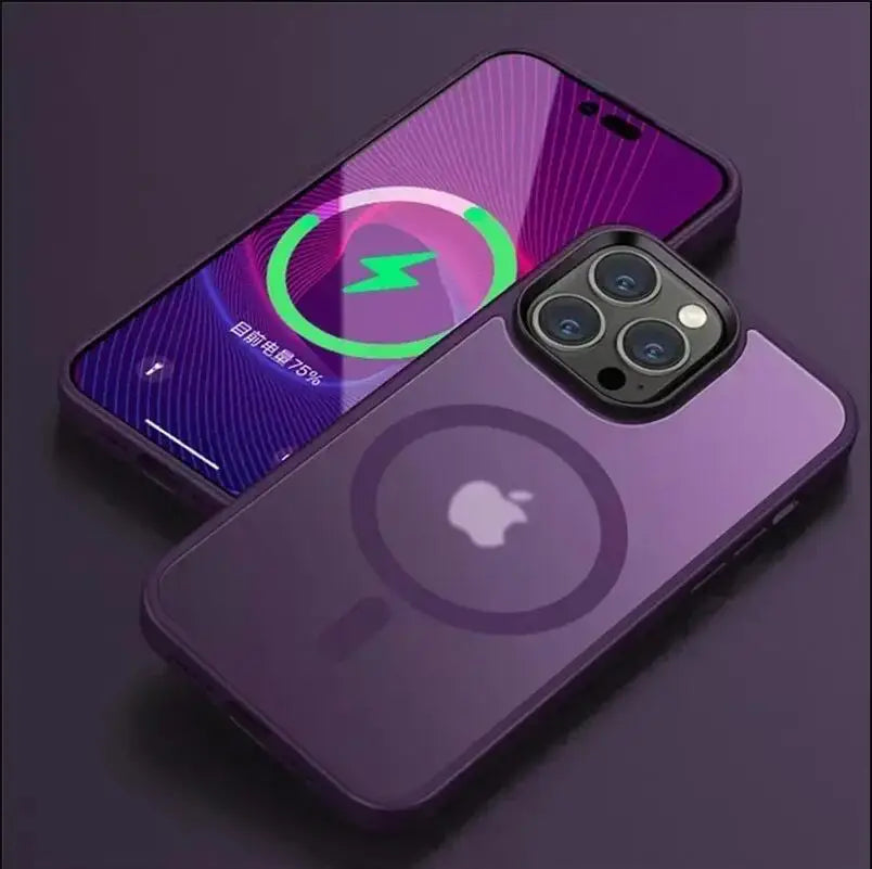 Matte Translucent Phone Case For iPhone 16 15 14 13 11 12 Pro Max Plus Magnetic Case For Magsafe Wireless Charging Cover