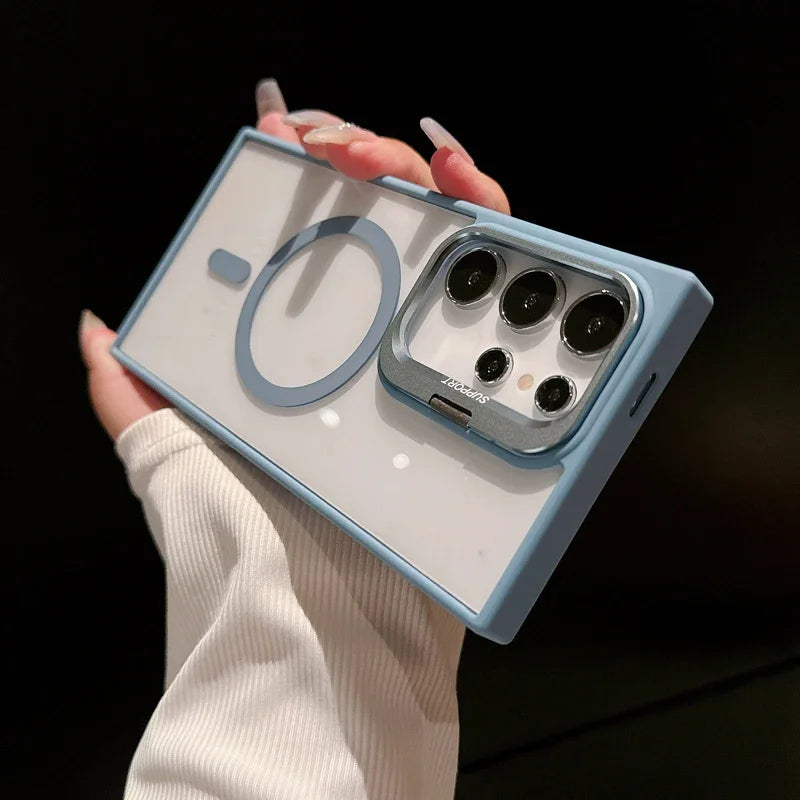Magsafe Clear Case For Samsung Galaxy S25 S24 Ultra S22 Plus S23 FE Shockproof Magnetic Wirelesss Charge Cover