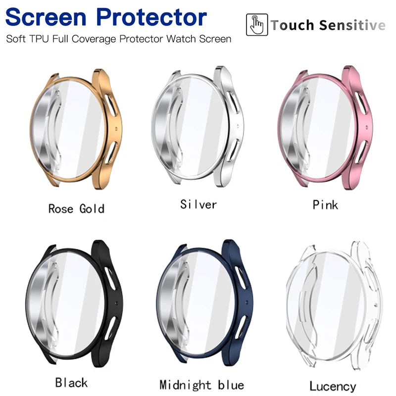 TPU Plating Case For Samsung Galaxy Watch 7 40mm 44mm Screen Protector Accessories All-Around Watch Case For Galaxy Watch FE