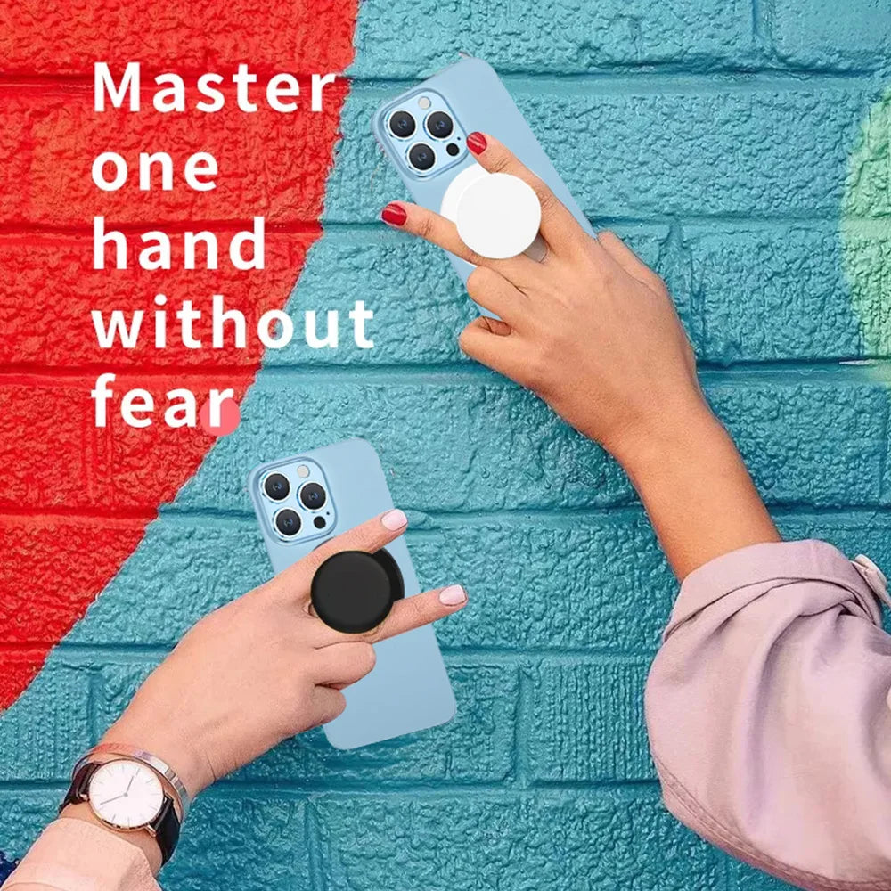 Magnetic Folding Mobile Phone Grip Holder Socket Support for iPhone 12 13 14 15 16 Ring Finger Expanding Stand