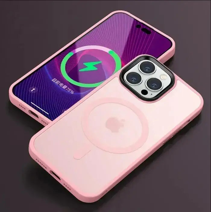 Matte Translucent Phone Case For iPhone 16 15 14 13 11 12 Pro Max Plus Magnetic Case For Magsafe Wireless Charging Cover