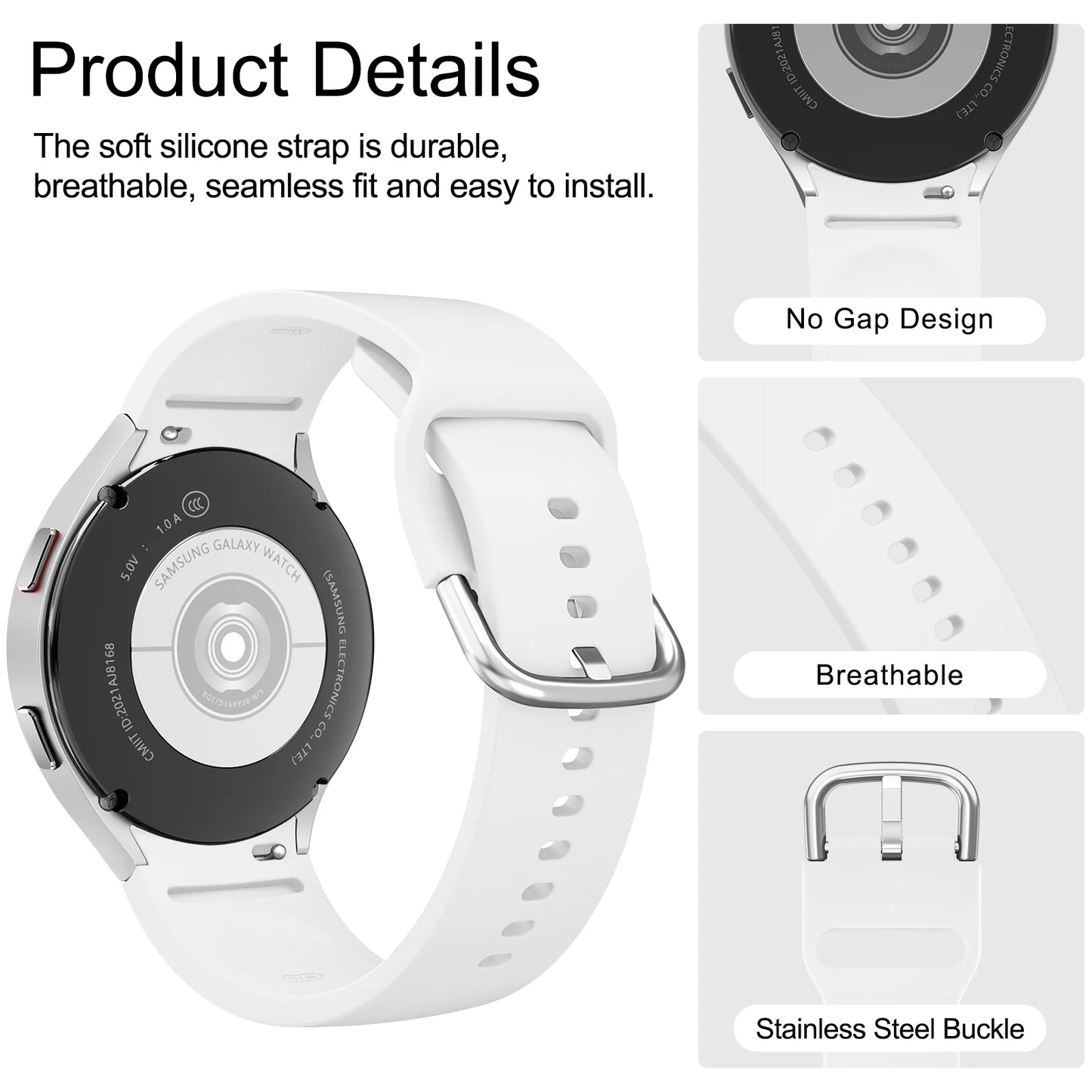 Quality Case+Silicone Strap For Samsung Galaxy Watch 4 5 6 7 40mm 44mm Band Screen Protective Cover Bumper For Galaxy Watch 4 5 6 7