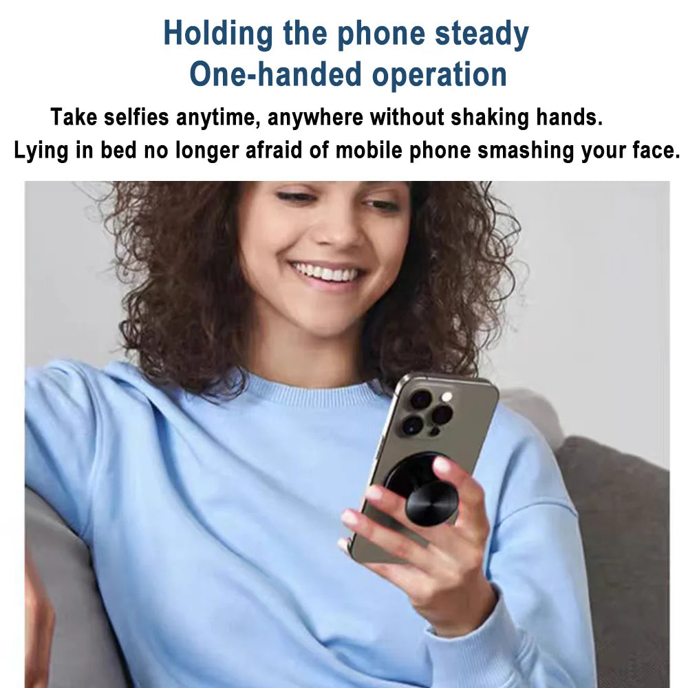 Magnetic Folding Mobile Phone Grip Holder Socket Support for iPhone 12 13 14 15 16 Ring Finger Expanding Stand