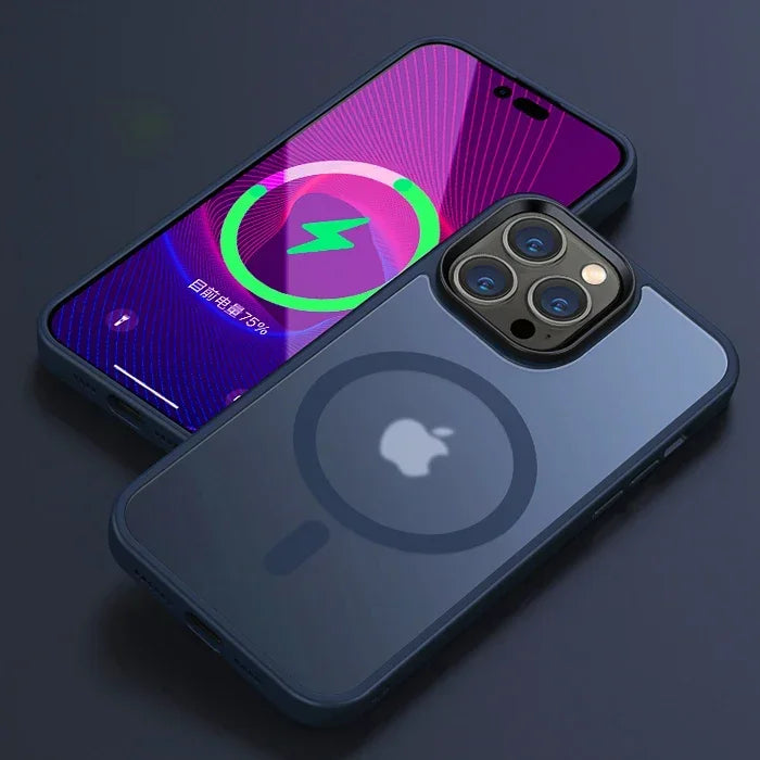 Matte Translucent Phone Case For iPhone 16 15 14 13 11 12 Pro Max Plus Magnetic Case For Magsafe Wireless Charging Cover
