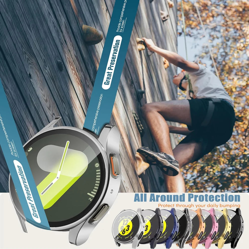 TPU Plating Case For Samsung Galaxy Watch 7 40mm 44mm Screen Protector Accessories All-Around Watch Case For Galaxy Watch FE