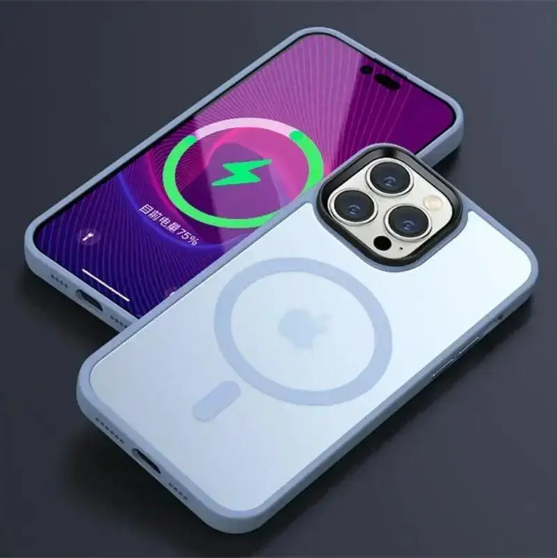 Matte Translucent Phone Case For iPhone 16 15 14 13 11 12 Pro Max Plus Magnetic Case For Magsafe Wireless Charging Cover