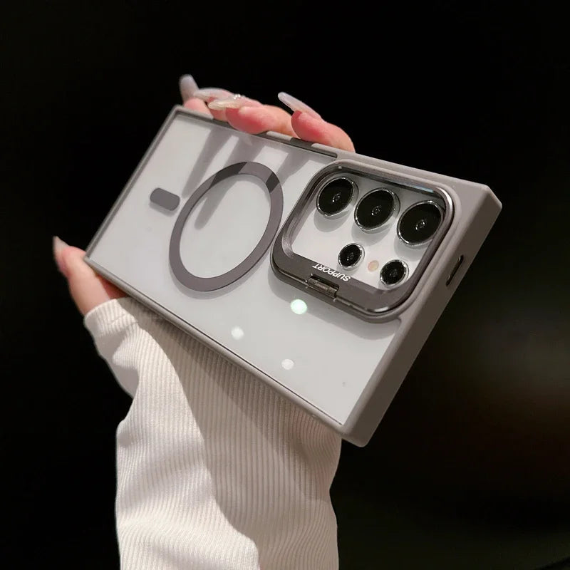 Magsafe Clear Case For Samsung Galaxy S25 S24 Ultra S22 Plus S23 FE Shockproof Magnetic Wirelesss Charge Cover