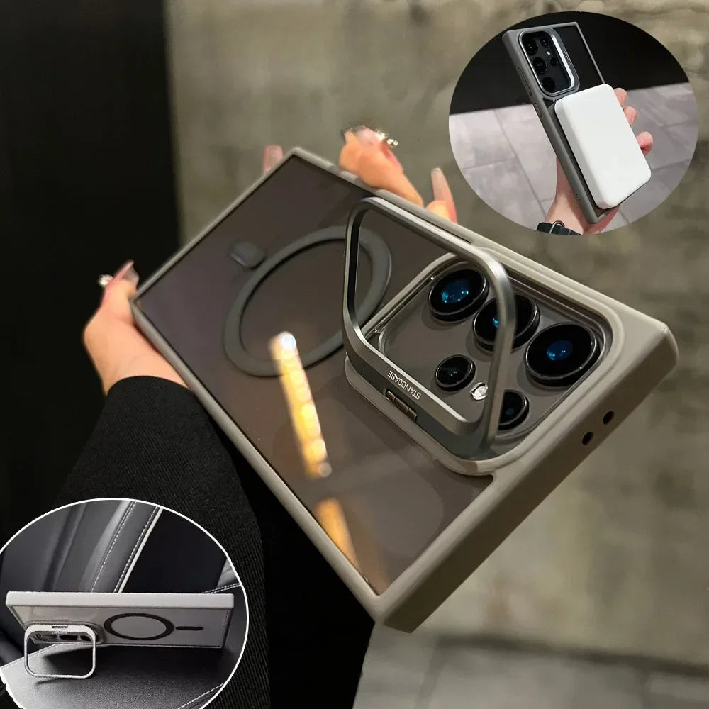 Magsafe Clear Case For Samsung Galaxy S25 S24 Ultra S22 Plus S23 FE Shockproof Magnetic Wirelesss Charge Cover
