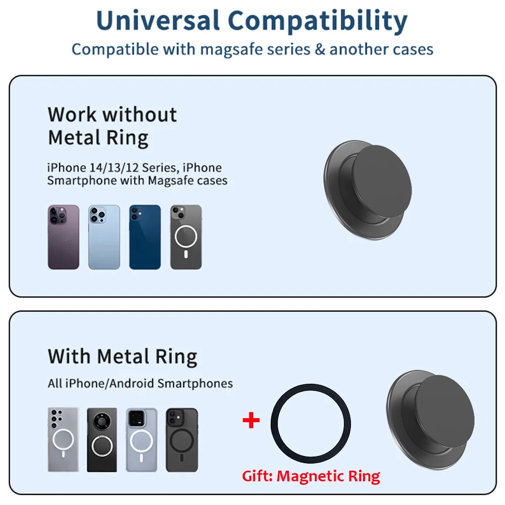 Magnetic Folding Mobile Phone Grip Holder Socket Support for iPhone 12 13 14 15 16 Ring Finger Expanding Stand