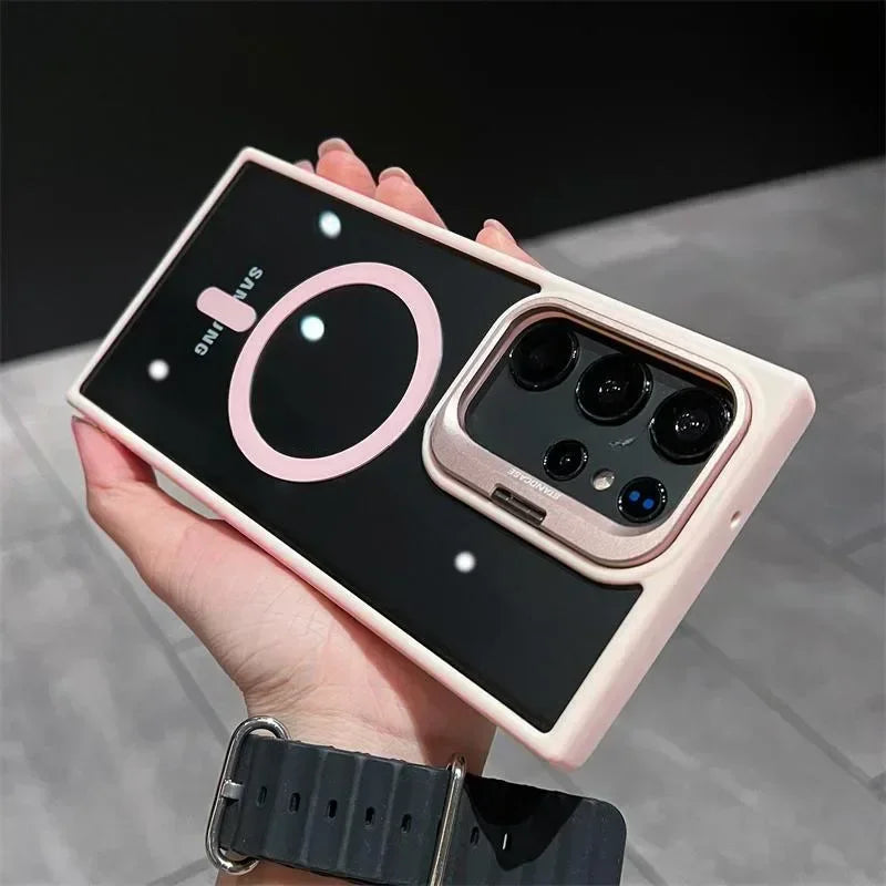 Magsafe Clear Case For Samsung Galaxy S25 S24 Ultra S22 Plus S23 FE Shockproof Magnetic Wirelesss Charge Cover