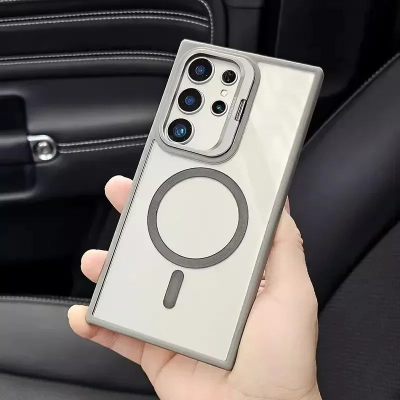 Magsafe Clear Case For Samsung Galaxy S25 S24 Ultra S22 Plus S23 FE Shockproof Magnetic Wirelesss Charge Cover
