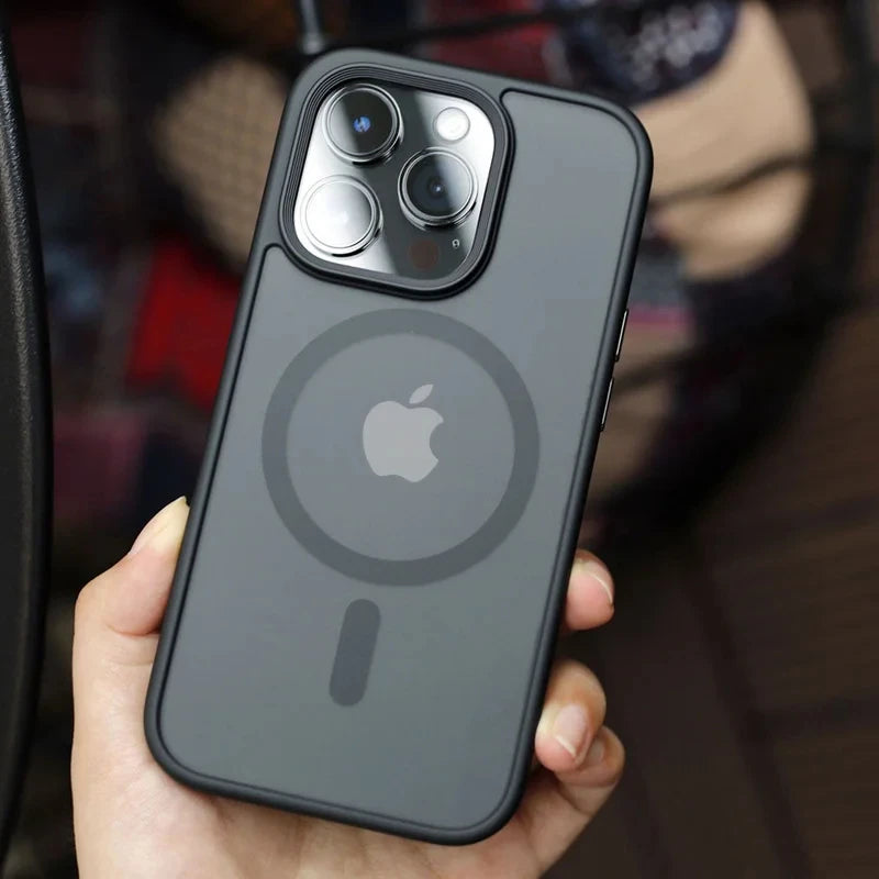 Matte Translucent Phone Case For iPhone 16 15 14 13 11 12 Pro Max Plus Magnetic Case For Magsafe Wireless Charging Cover