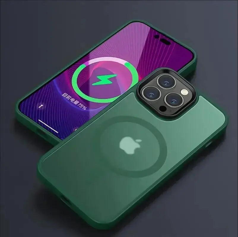 Matte Translucent Phone Case For iPhone 16 15 14 13 11 12 Pro Max Plus Magnetic Case For Magsafe Wireless Charging Cover