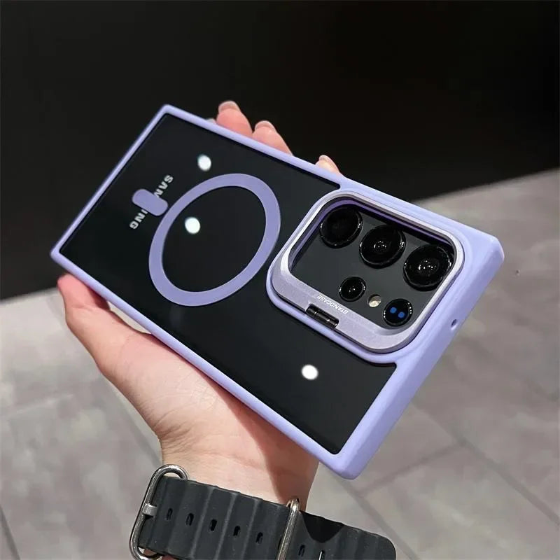 Magsafe Clear Case For Samsung Galaxy S25 S24 Ultra S22 Plus S23 FE Shockproof Magnetic Wirelesss Charge Cover
