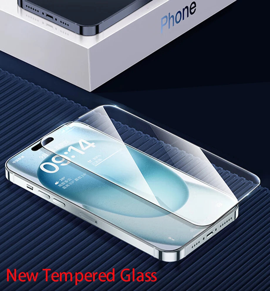 4Pcs Tempered Glass For iPhone 5-16, Protective Glass Film