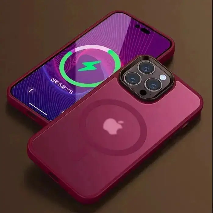 Matte Translucent Phone Case For iPhone 16 15 14 13 11 12 Pro Max Plus Magnetic Case For Magsafe Wireless Charging Cover