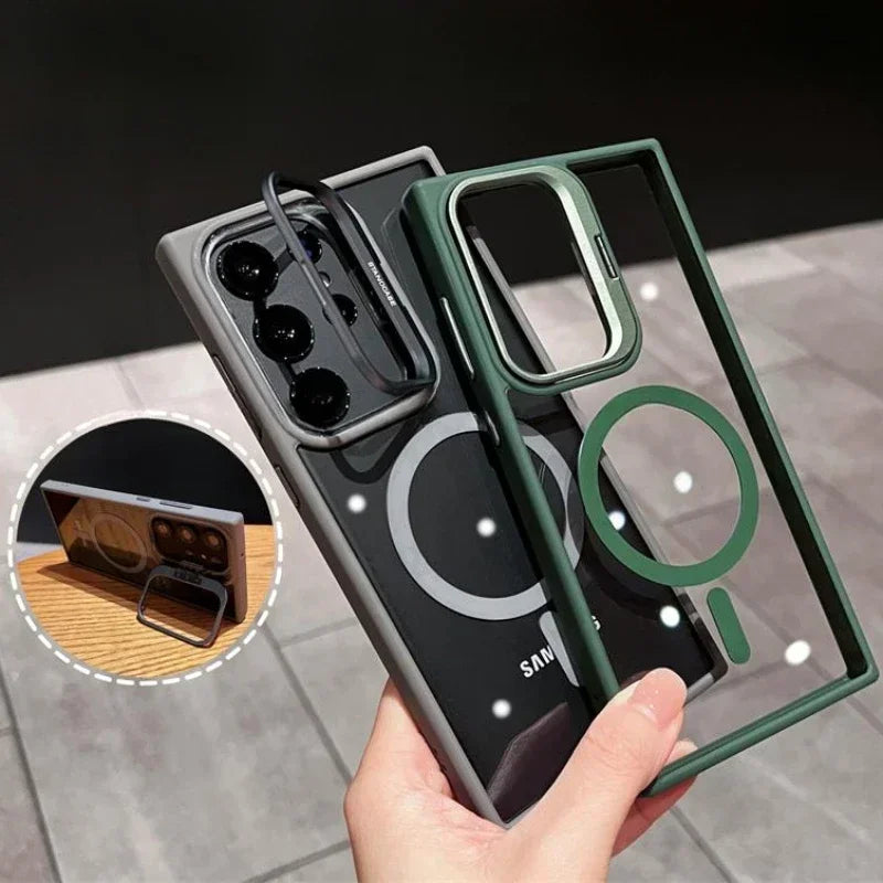 Magsafe Clear Case For Samsung Galaxy S25 S24 Ultra S22 Plus S23 FE Shockproof Magnetic Wirelesss Charge Cover