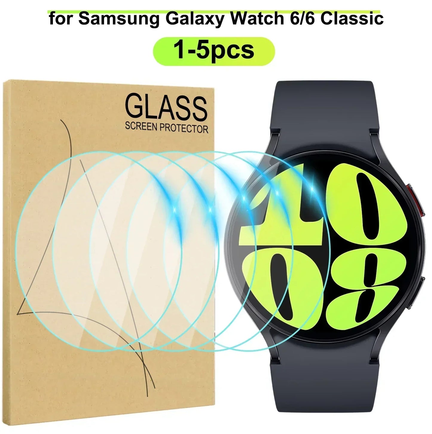 Samsung Galaxy Watch 7 6 5 4 40/44MM Tempered Glass Screen Protector for Samsung Watch 4/6Classic 46/43/47mm Protective Film