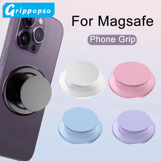 Magnetic Folding Mobile Phone Grip Holder Socket Support for iPhone 12 13 14 15 16 Ring Finger Expanding Stand